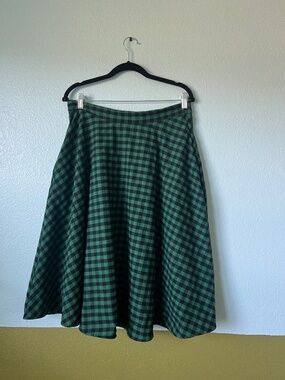 Plaid flannel swing skirt